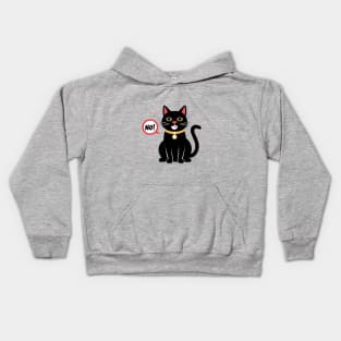 Black Cat Says No!! Kids Hoodie